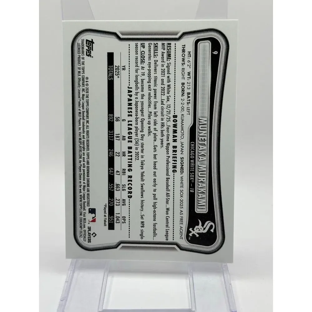 2026 Bowman Munetaka Murakami Rookie Paper Base Chicago White Sox RC